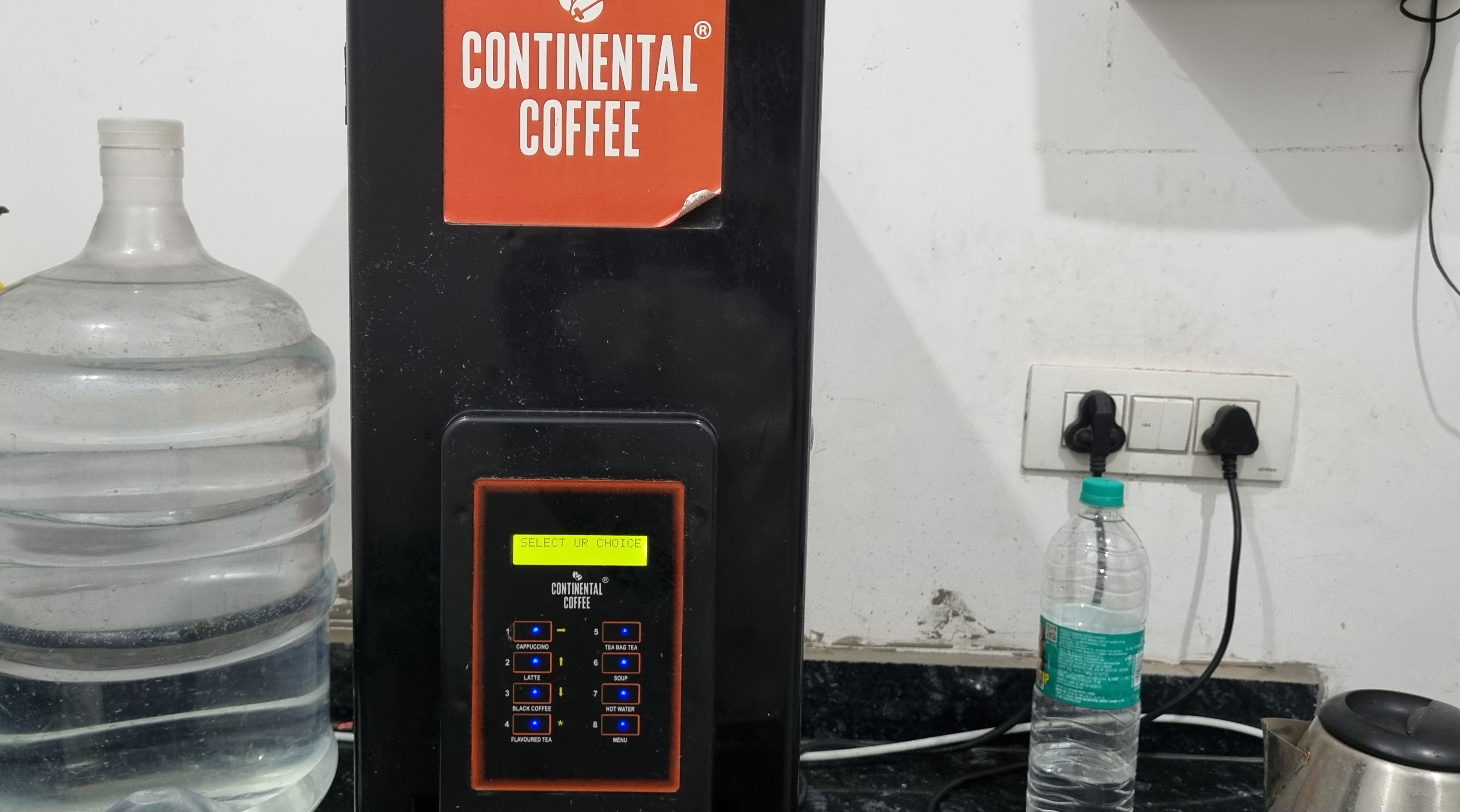 A self-service coffee and tea station